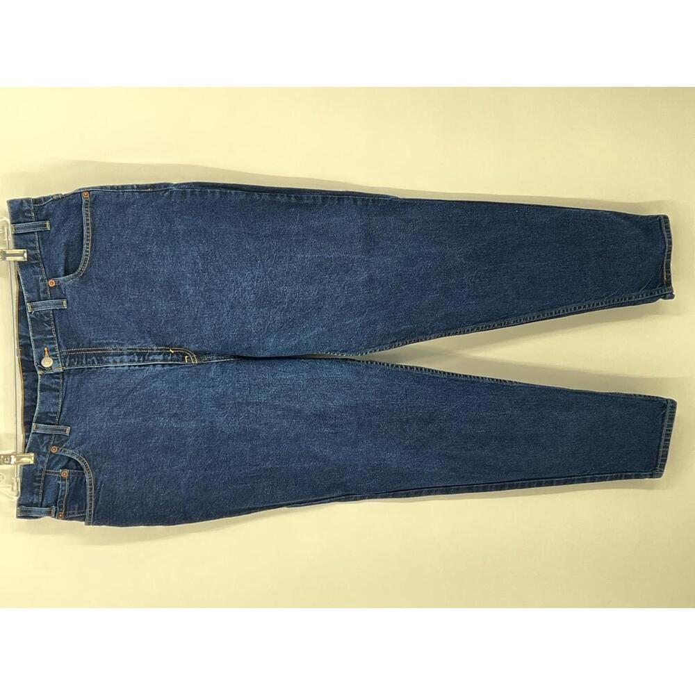 Classic Blue Denim Jeans Size 38‎ Waist Straight Leg Durable Cotton Fabric